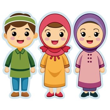 muslim family illustration vector