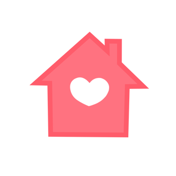 a house with a heart in the middle on a transparent background png