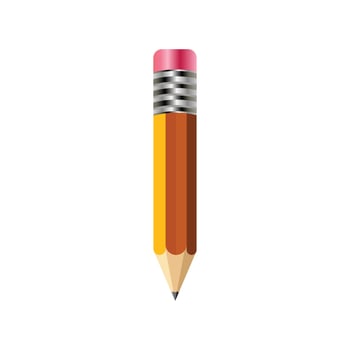 Yellow Color Pencil Design with eraser vector