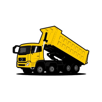 illustration dump truck vector