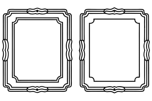 two black and white frames with ornate designs vector