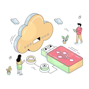 Premium download illustration of cloud usb vector
