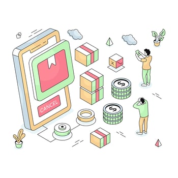 A unique design mobile order cancel vector