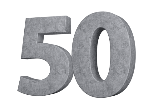 Concrete Number Fifty 50 Digit Made Of Grey Concrete Stone On Grey 3d Illustration png