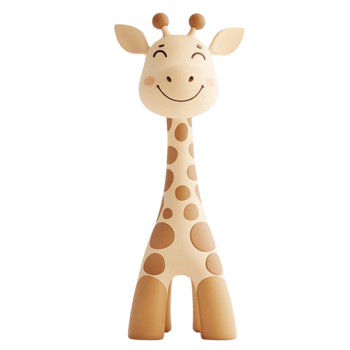 Smiling Cartoon Giraffe, illustration. png