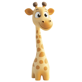 Happy Cartoon Giraffe, illustration. png