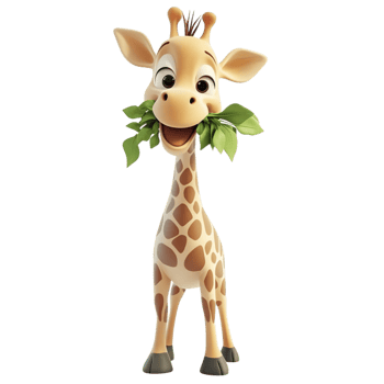 Funny giraffe cartoon, illustration. png