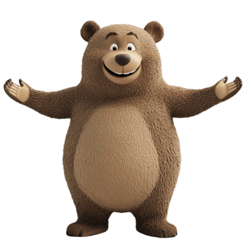 Cute Bear Blissful Smile, illustration. png