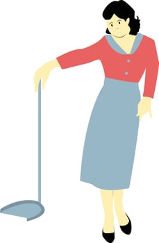 Woman Cleaning Dust on Floor vector