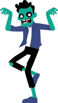 Happy Zombie dance makeup for Halloween festival vector