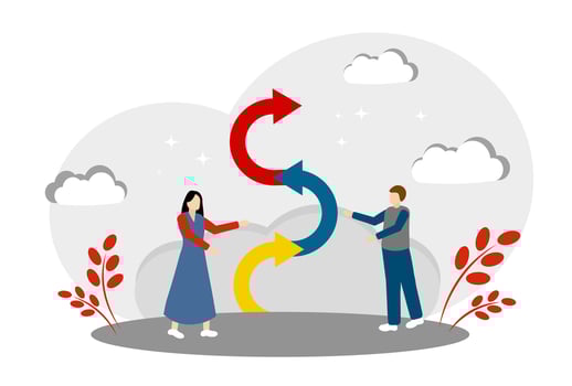 The concept of different stages of life and different stages of relationships. vector