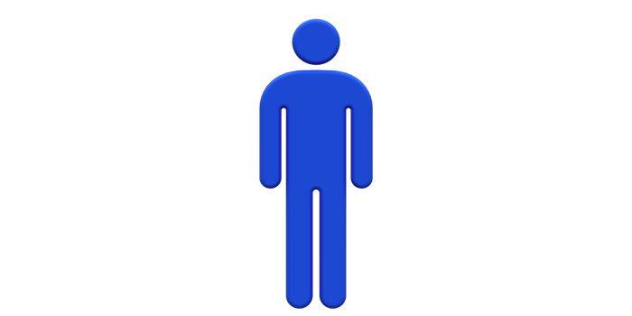 Detailed 3D Male Icon Gender Symbol Representation png