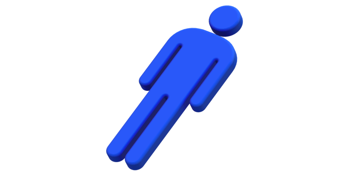 3D Male Avatar Icon Digital Man Silhouette png