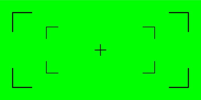 Green chroma background with motion tracking crosses. template for chromakey projects. Ideal for film and studio production. vector