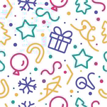 christmas seamless pattern with colorful icons vector