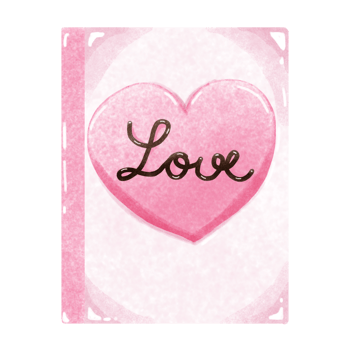 love card with heart on transparent background png