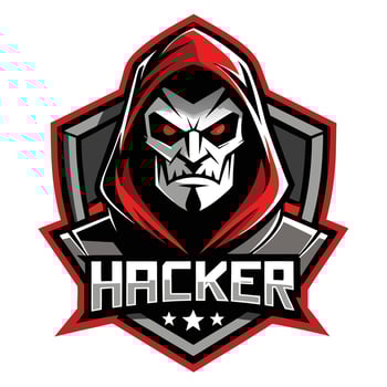 the logo for a hacker team vector