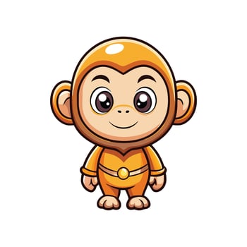 a cartoon monkey in an orange outfit vector