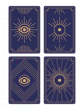 Tarot cards with occult symbols. Magic, mystic and esoteric tarot cards. Astrology or sacred geometry. illustration. vector
