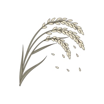 Rice grain icon illustration vector