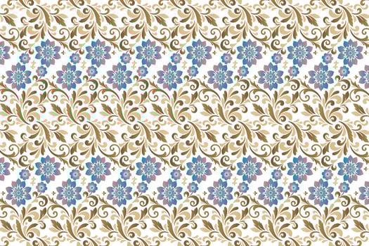 all over vintage floral seamless pattern with traditional botanical ikat motifs for fabric wallpaper and fashion textile repeat flower blossom design vector