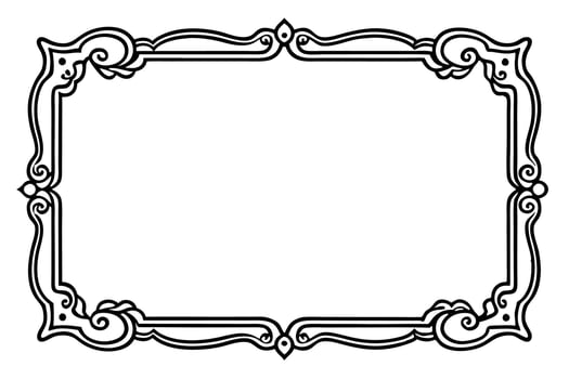 an ornate frame with a black and white design vector