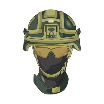 Soldier army head Military cartoon vector