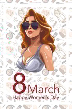 Womens Day Card. Set of Trendy Posters for 8 March. Fashion graphics. Lady Boss Womens Day Greeting Cards. Women Day background Templates with Fashion Art. vector