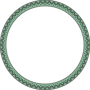round green border ornament. Native American tribes framework, circle. vector