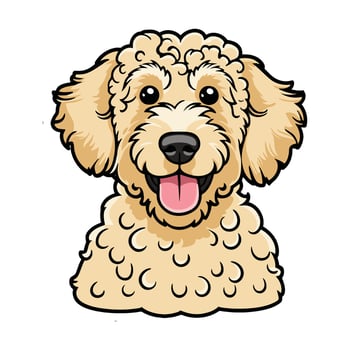 A cartoon dog with a long curly hair vector
