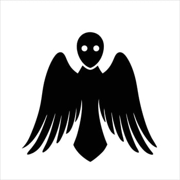 Drawing of Cartoon angel with wings vector
