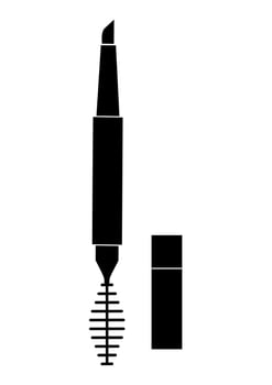 eyebrow pencil and brush 2 in 1 icon of beauty cosmetics tools vector