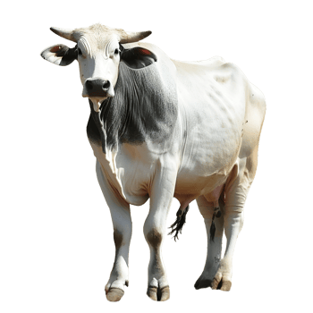 White Qurbani Cow For Eid on transparent Background. White Cow on transparent Background png