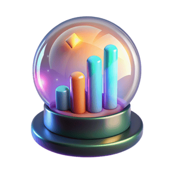 Future Growth Prediction Visualizing Upward Trend in a Crystal Ball png