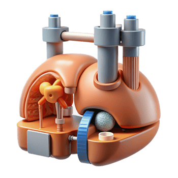 Internal Mechanism 3D Model Complex Gear System and Valves png