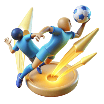 Dynamic Soccer Action 3D Animation of Players in Motion png