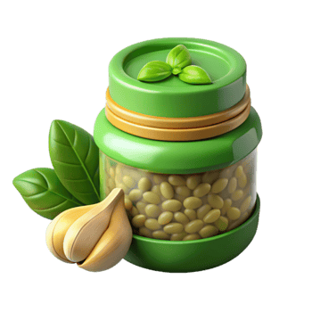 Soybeans in a Jar with Basil and Garlic png