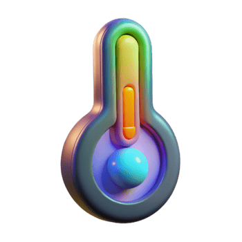 Colorful 3D Thermometer Icon Temperature Measurement Design png