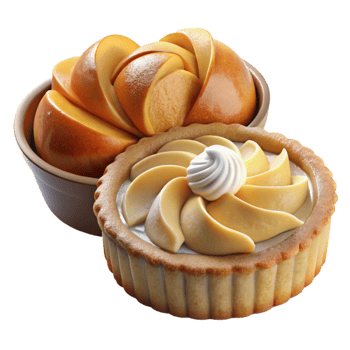 Peach Tart with Whipped Cream A Delicious Dessert png