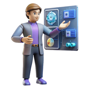 Dashboard Interface 3D Model Presentation png