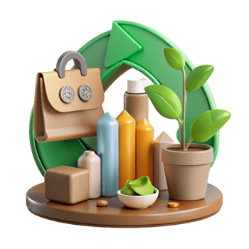 Sustainable Lifestyle Eco Friendly Products and Circular Economy png