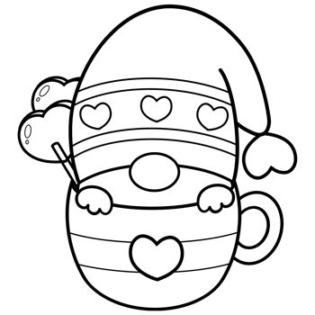 Gnome valentine coloring cartoon png