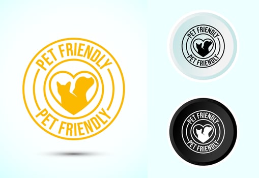 Pet friendly icon design, Animal friendly label, badge, sign vector