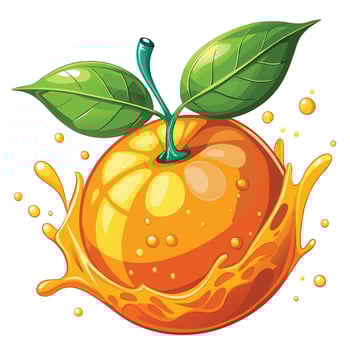 orange juice splash illustration vector