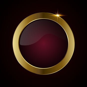 A red luxury circular design featuring a rich burgundy red center, enclosed by a shiny gold metallic border. used in banner, button, web UI design, option concepts vector