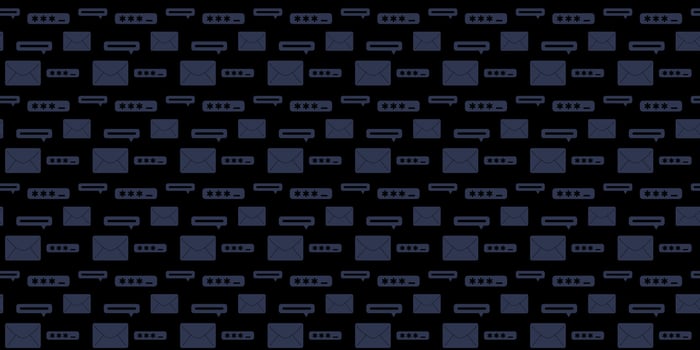 Pattern of abstract squares and chat bubbles in dark colors for modern design vector