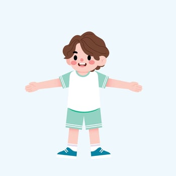 A cartoon boy with his arms outstretched vector