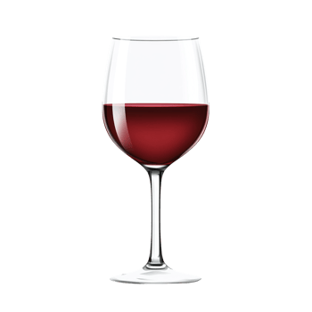 Glass tall goblet with red wine inside. Without background. Isolated png