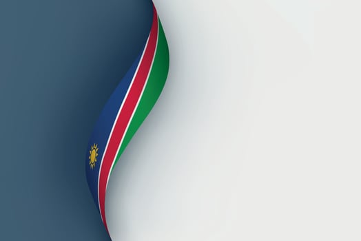 Namibia flag on Waving ribbon vector