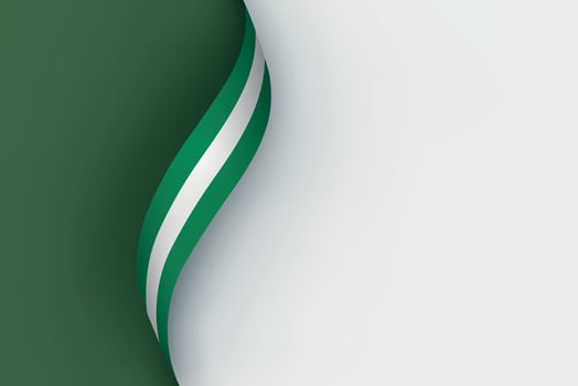 Nigeria flag on Waving ribbon vector